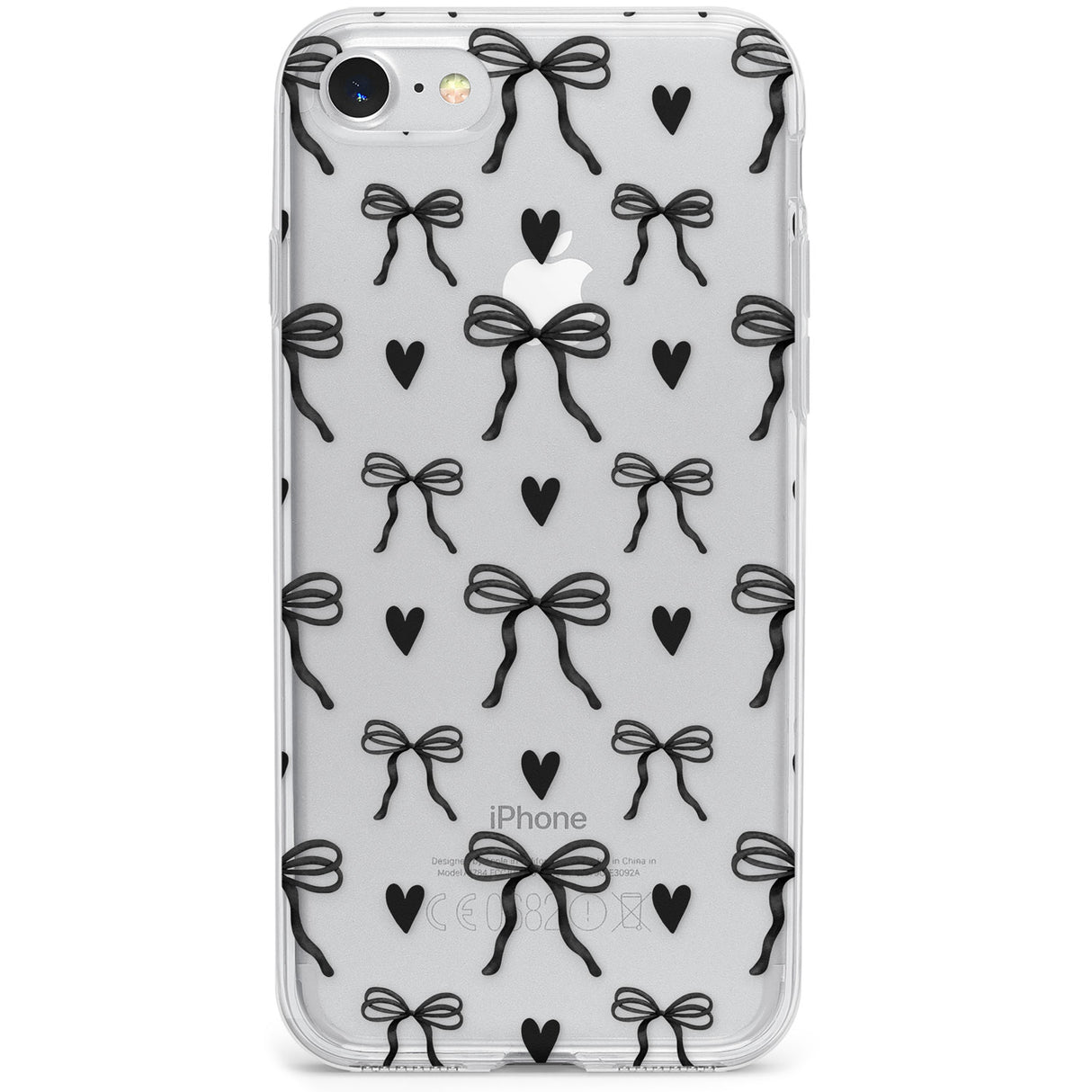 Black Bows & Hearts Phone Case for iPhone SE 2020, iPhone SE 2022