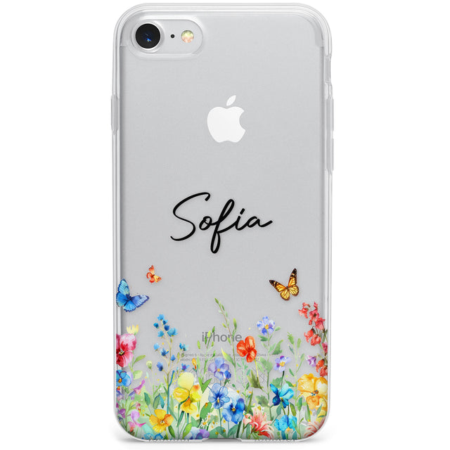 Personalised Buterflies & Wildflowers Phone Case for iPhone SE 2020, iPhone SE 2022