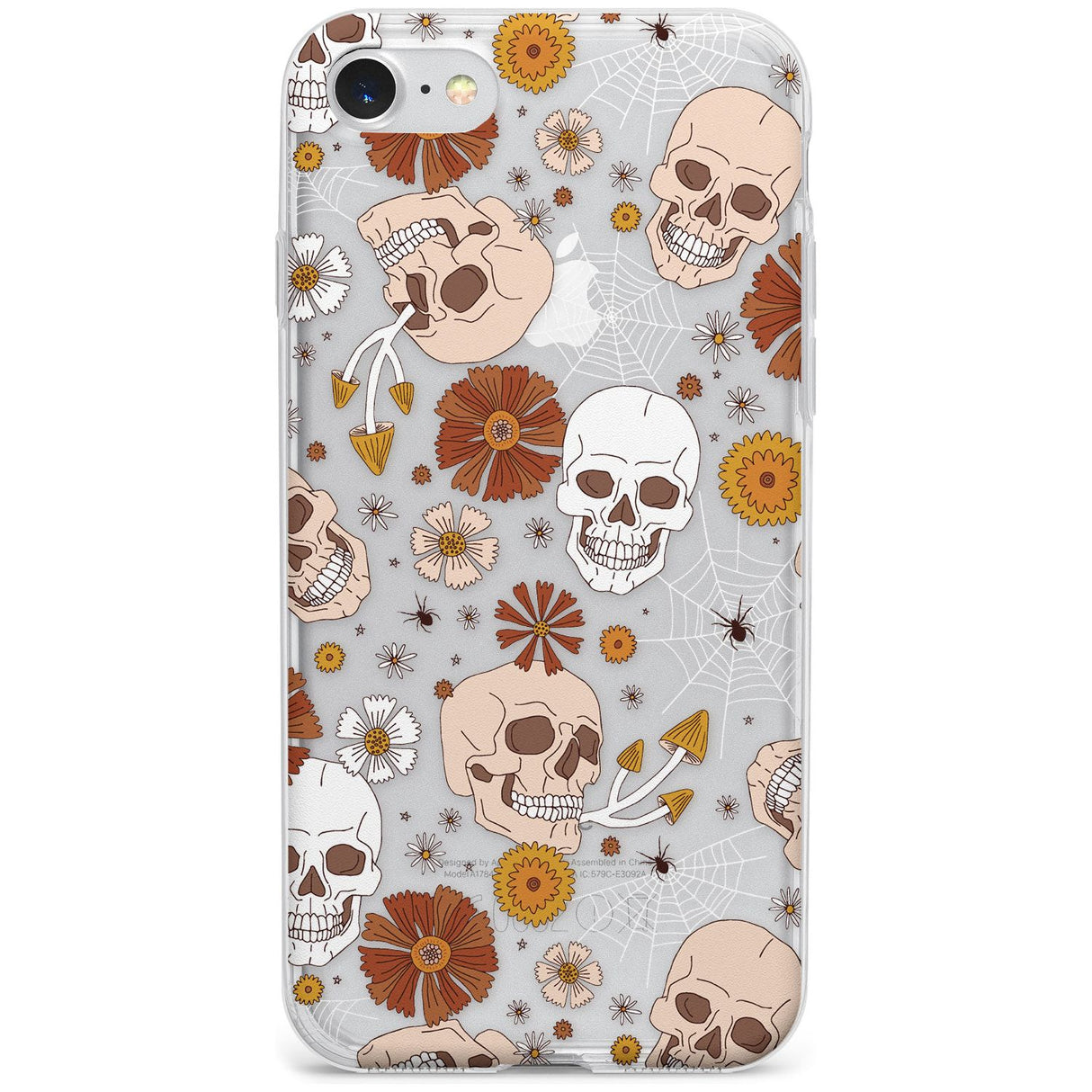 Halloween Skulls and Flowers Phone Case for iPhone SE