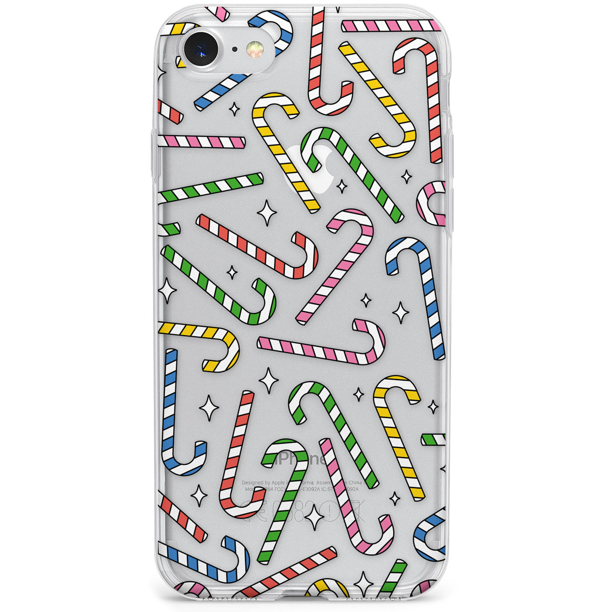 Colourful Stars & Candy Canes Phone Case for iPhone SE 2020, iPhone SE 2022