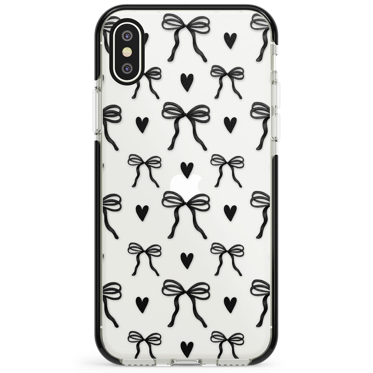 Black Bows & Hearts Phone Case for iPhone X XS Max XR