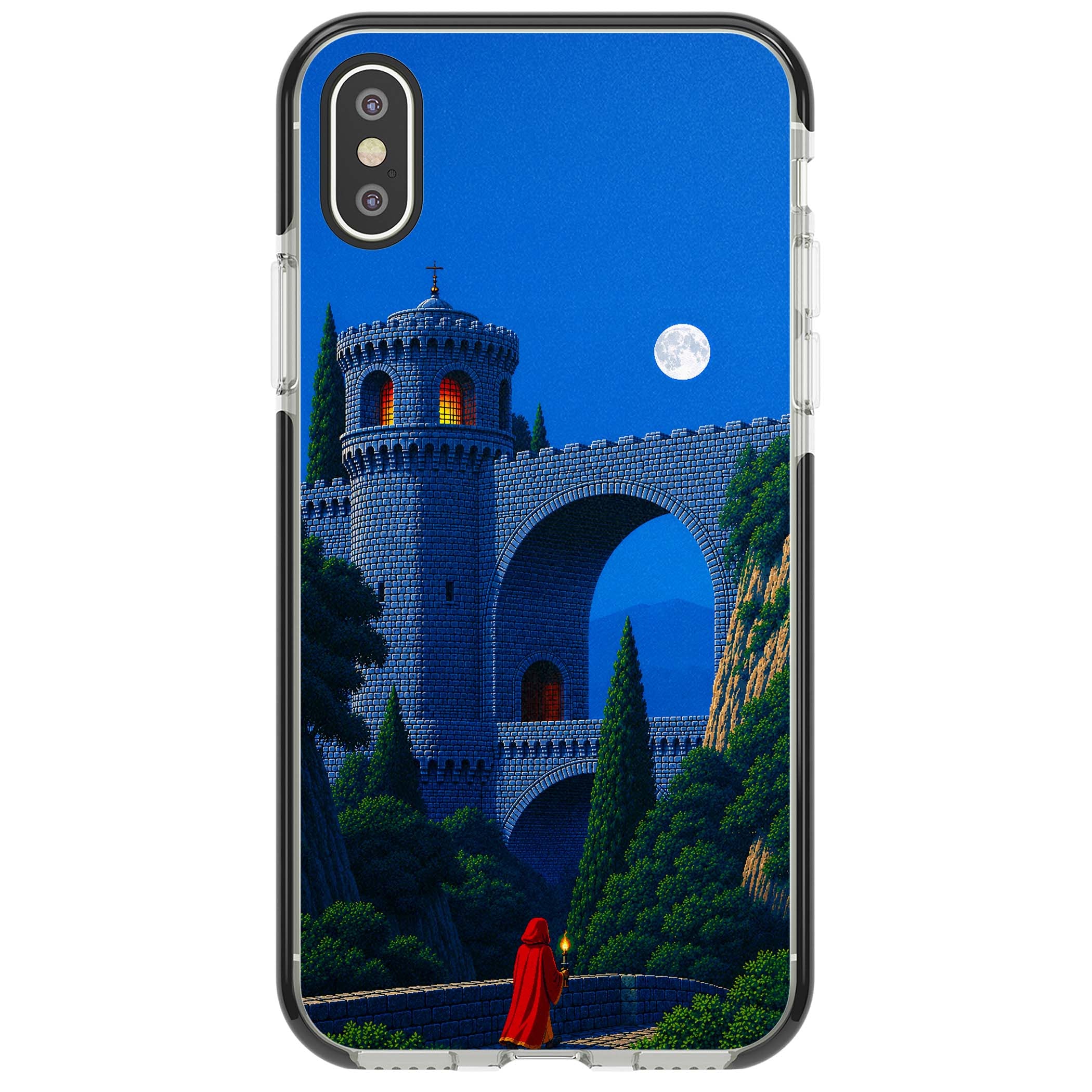 Castle Walls art iPhone case | Black Impact case for iPhone X, iPhone XS Max, iPhone XR