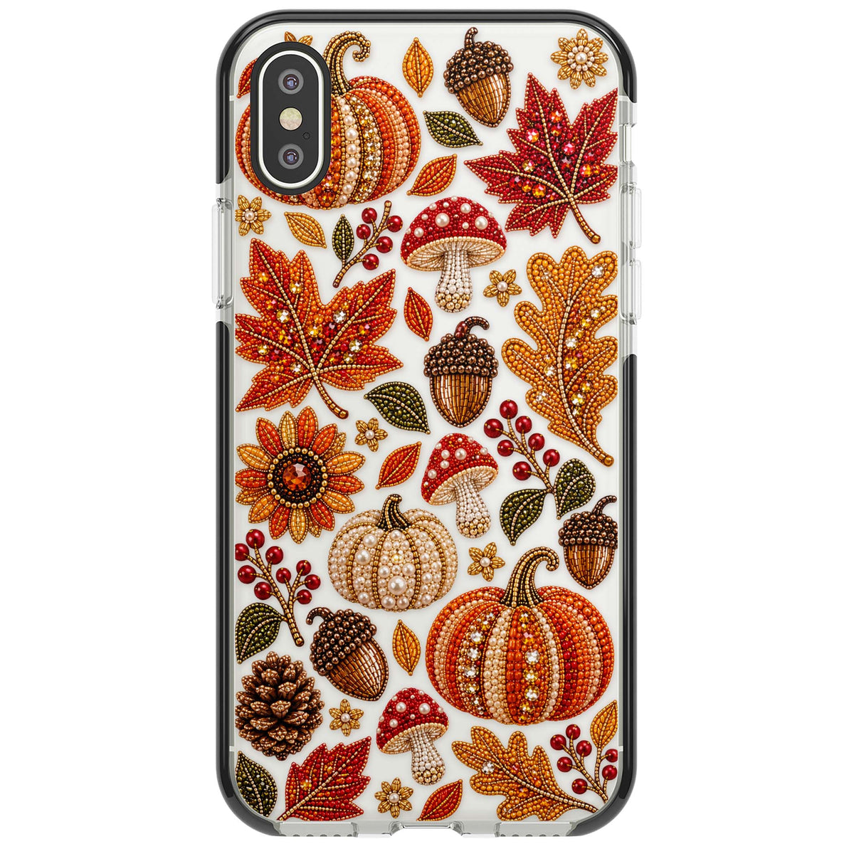 Beaded Autumn iPhone case | Black Impact case for iPhone X, iPhone XS Max, iPhone XR