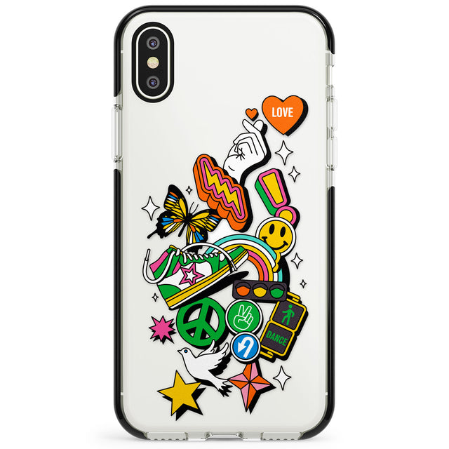 Nostalgic Sticker Collage Phone Case for iPhone X XS Max XR