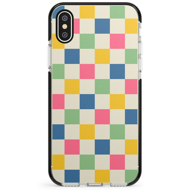 Pastel Multicolor Checkered Phone Case for iPhone X XS Max XR