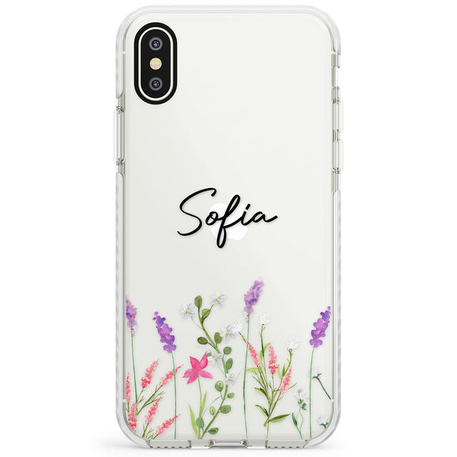 Personalised Lavender Wildflowers Impact Phone Case for iPhone X XS Max XR