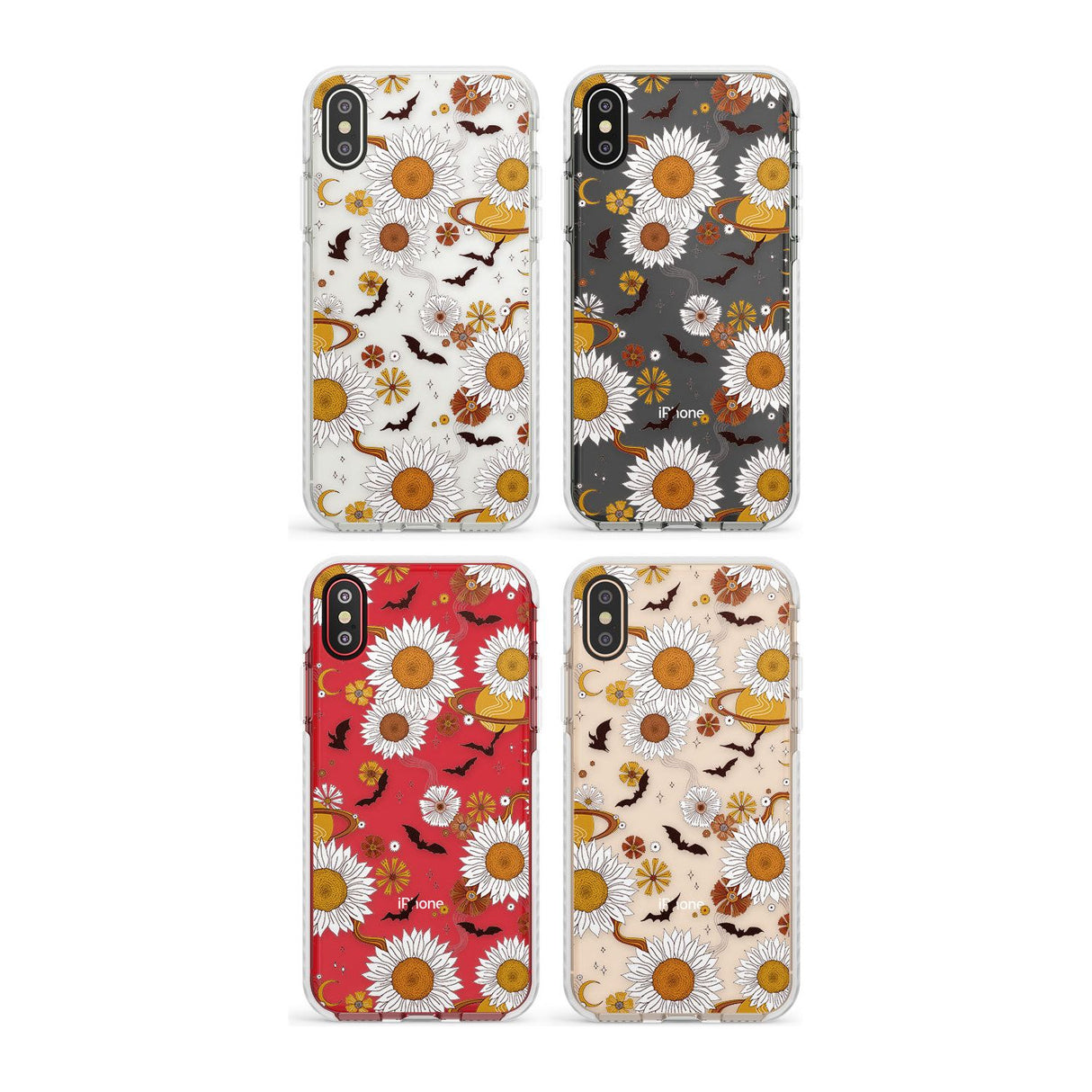 Halloween Skulls and Flowers Phone Case for iPhone X XS Max XR