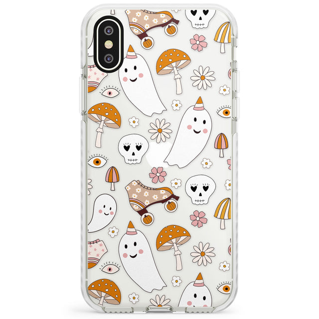 Cute Ghost and Skulls Pattern Impact Phone Case for iPhone X XS Max XR