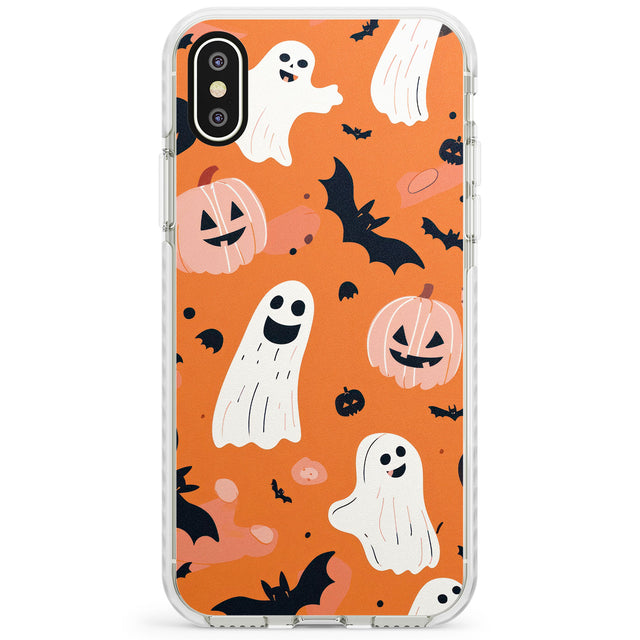 Orange Halloween Pattern Impact Phone Case for iPhone X XS Max XR