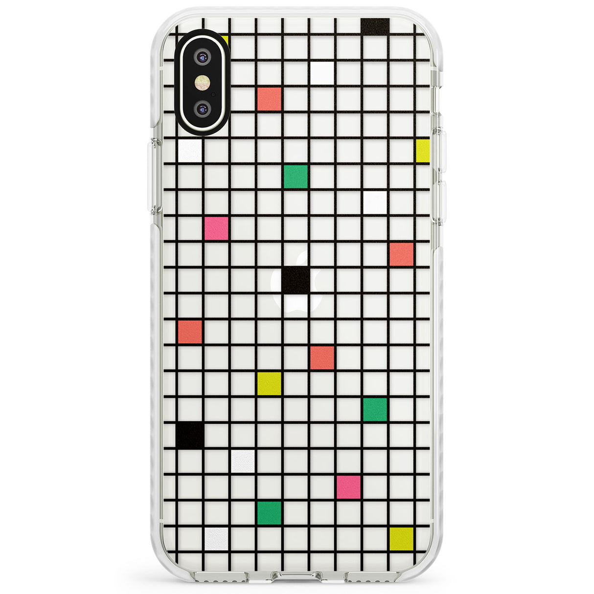 Vibrant Clear Geometric Grid Impact Phone Case for iPhone X XS Max XR