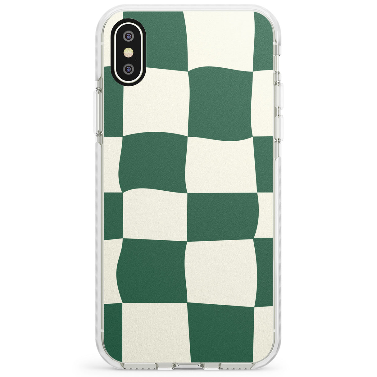 Green & Cream Wavy Check Impact Phone Case for iPhone X XS Max XR