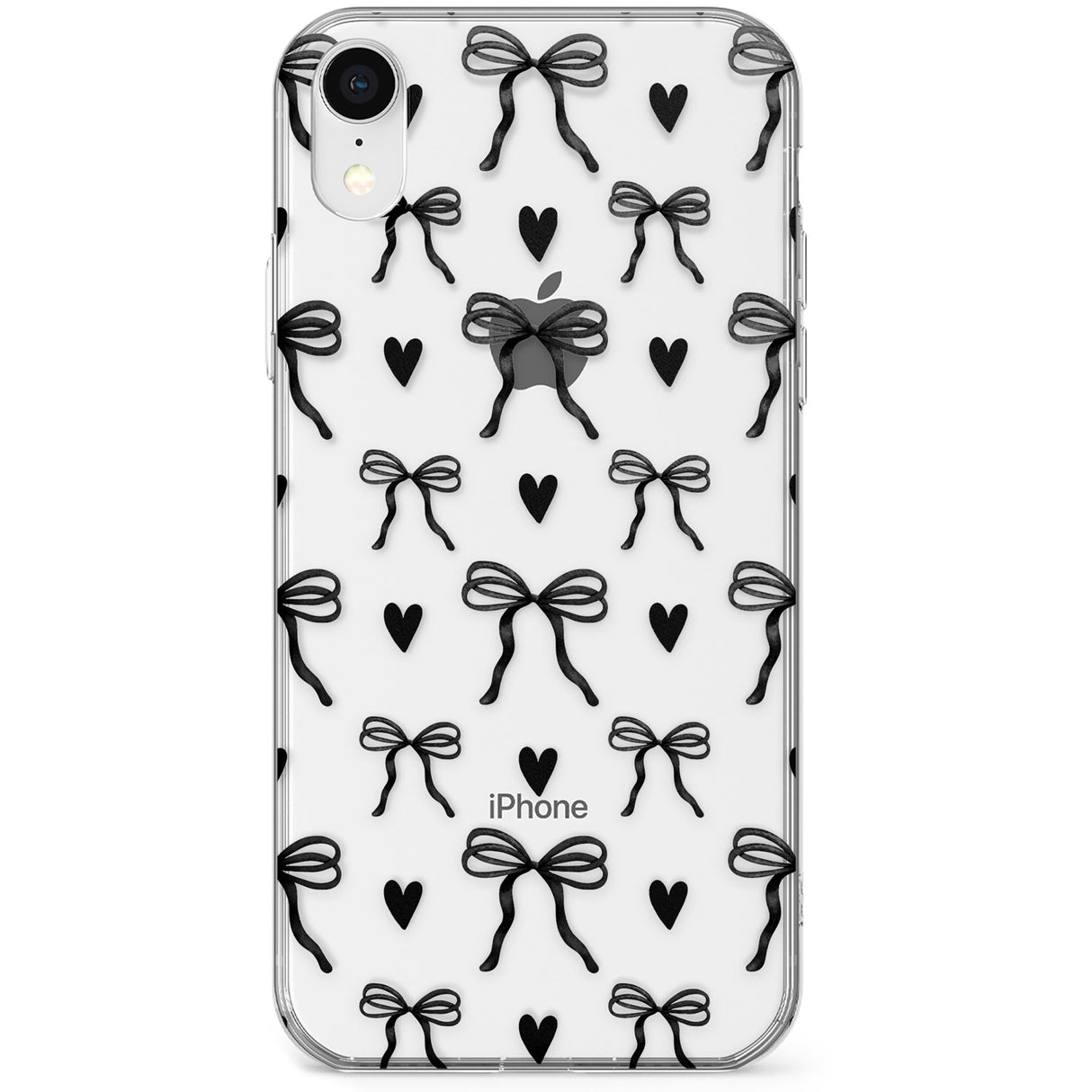 Black Bows & Hearts Phone Case for iPhone X, XS Max, XR