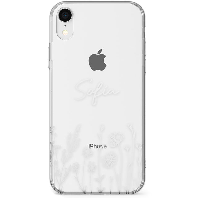 Personalised White Wildflowers Phone Case for iPhone X, XS Max, XR