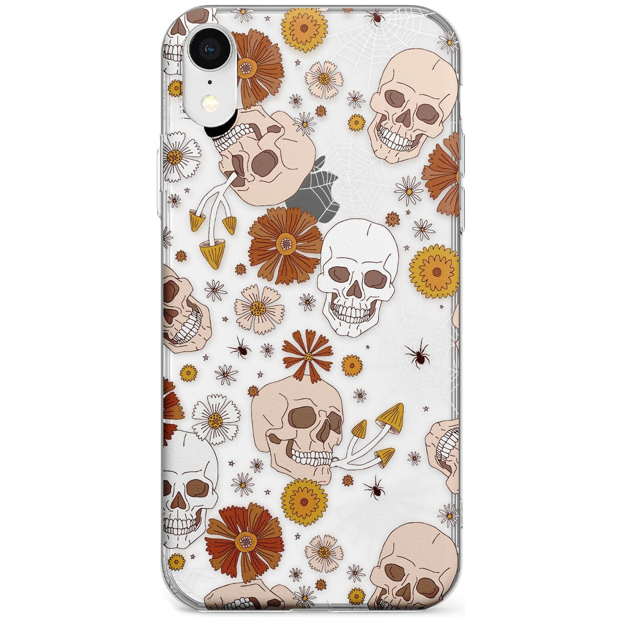 Halloween Skulls and Flowers Phone Case for iPhone X XS Max XR