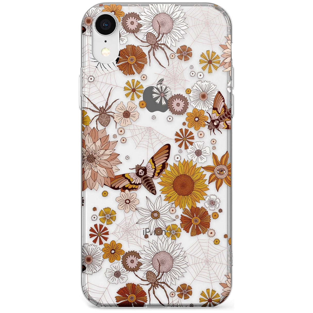 Halloween Skulls and Flowers Phone Case for iPhone X XS Max XR