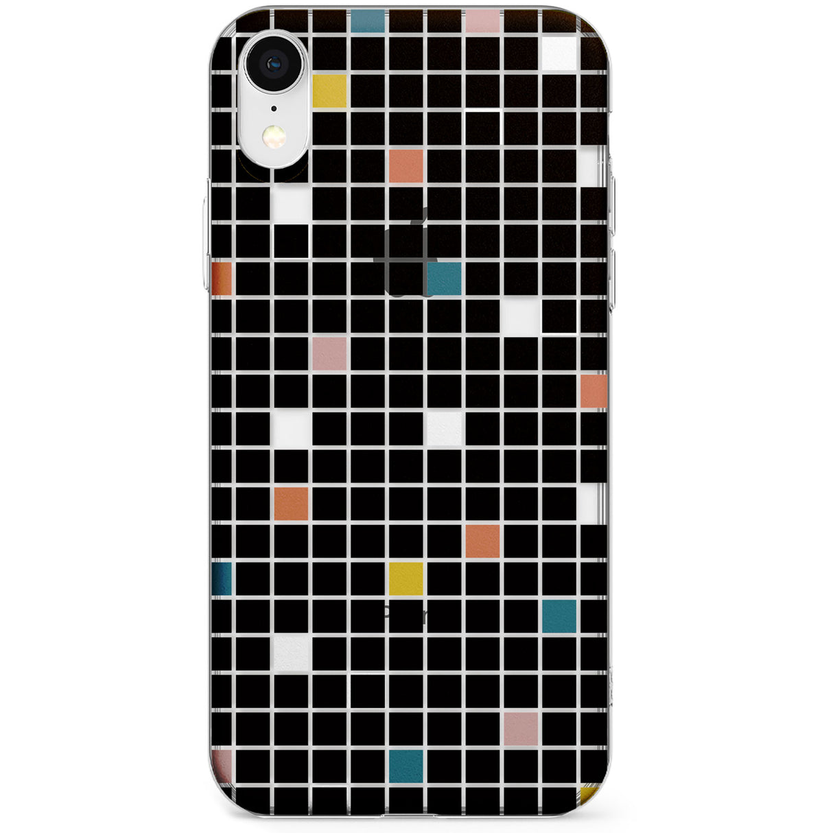 Earthtone Black Geometric Grid Phone Case for iPhone X, XS Max, XR