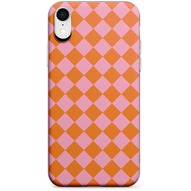 Retro Sunset Diamond Plaid Phone Case for iPhone X, XS Max, XR