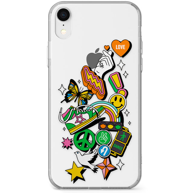 Nostalgic Sticker Collage Phone Case for iPhone X, XS Max, XR
