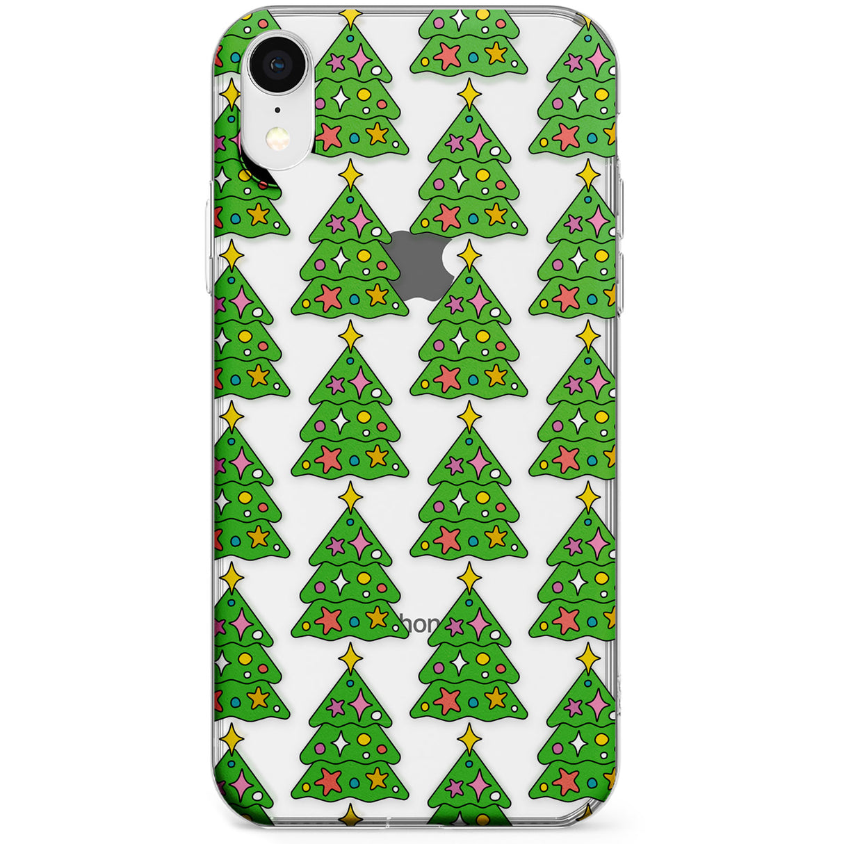 Christmas Tree Pattern (Clear) Phone Case for iPhone X, XS Max, XR
