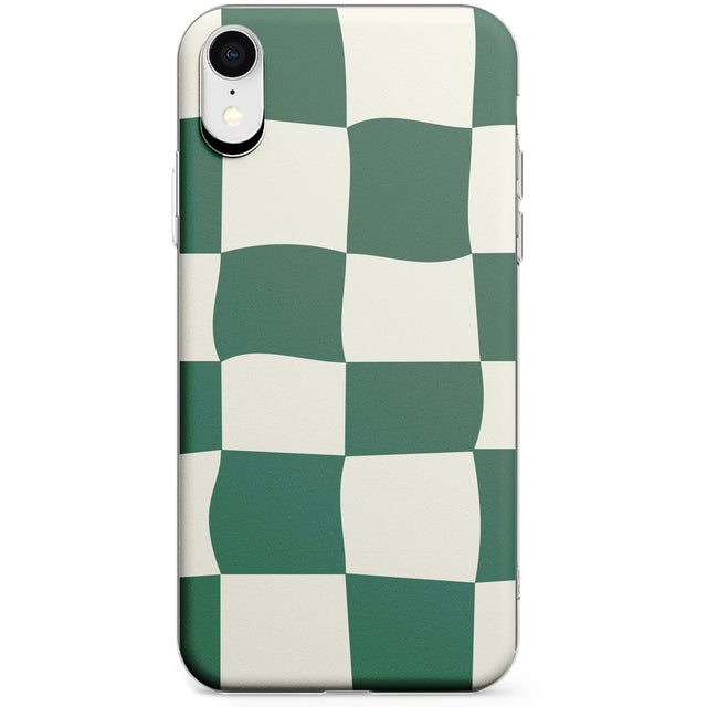 Green & Cream Wavy Check Phone Case for iPhone X, XS Max, XR