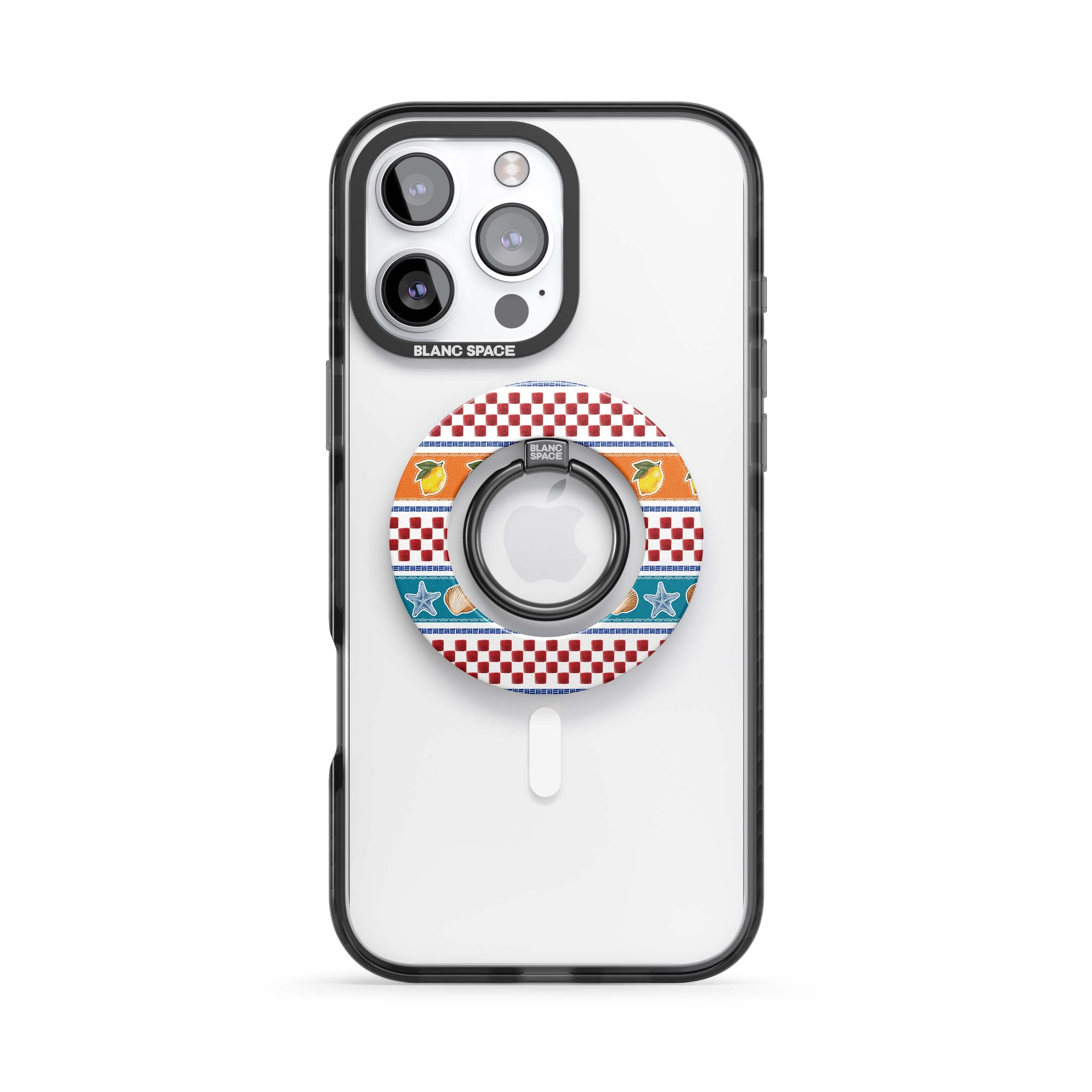 Coastal Italian Check Pattern Magsafe Grip Magsafe Grip Black