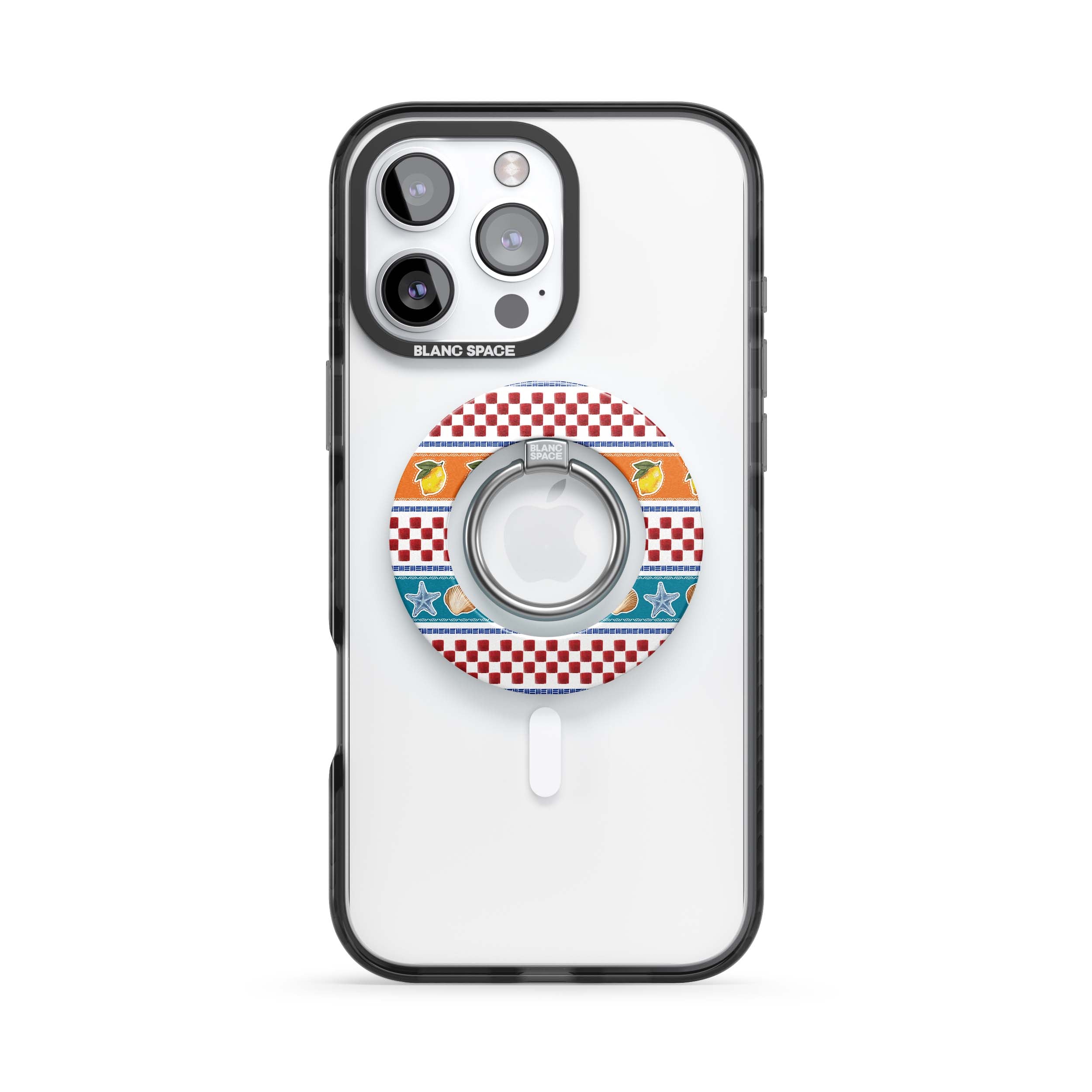 Coastal Italian Check Pattern Magsafe Grip Magsafe Grip Blue