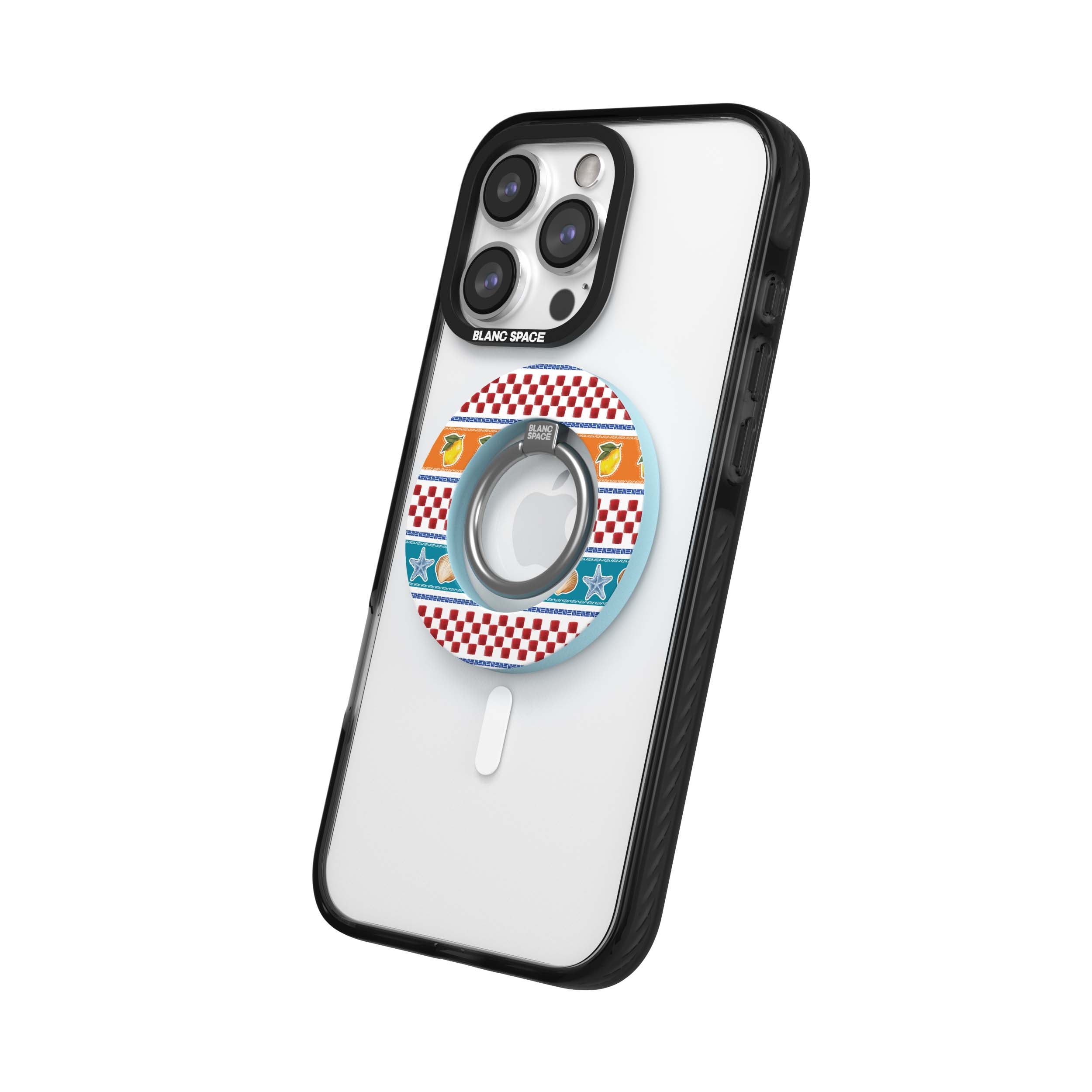 Coastal Italian Check Pattern Magsafe Grip Magsafe Grip Blue
