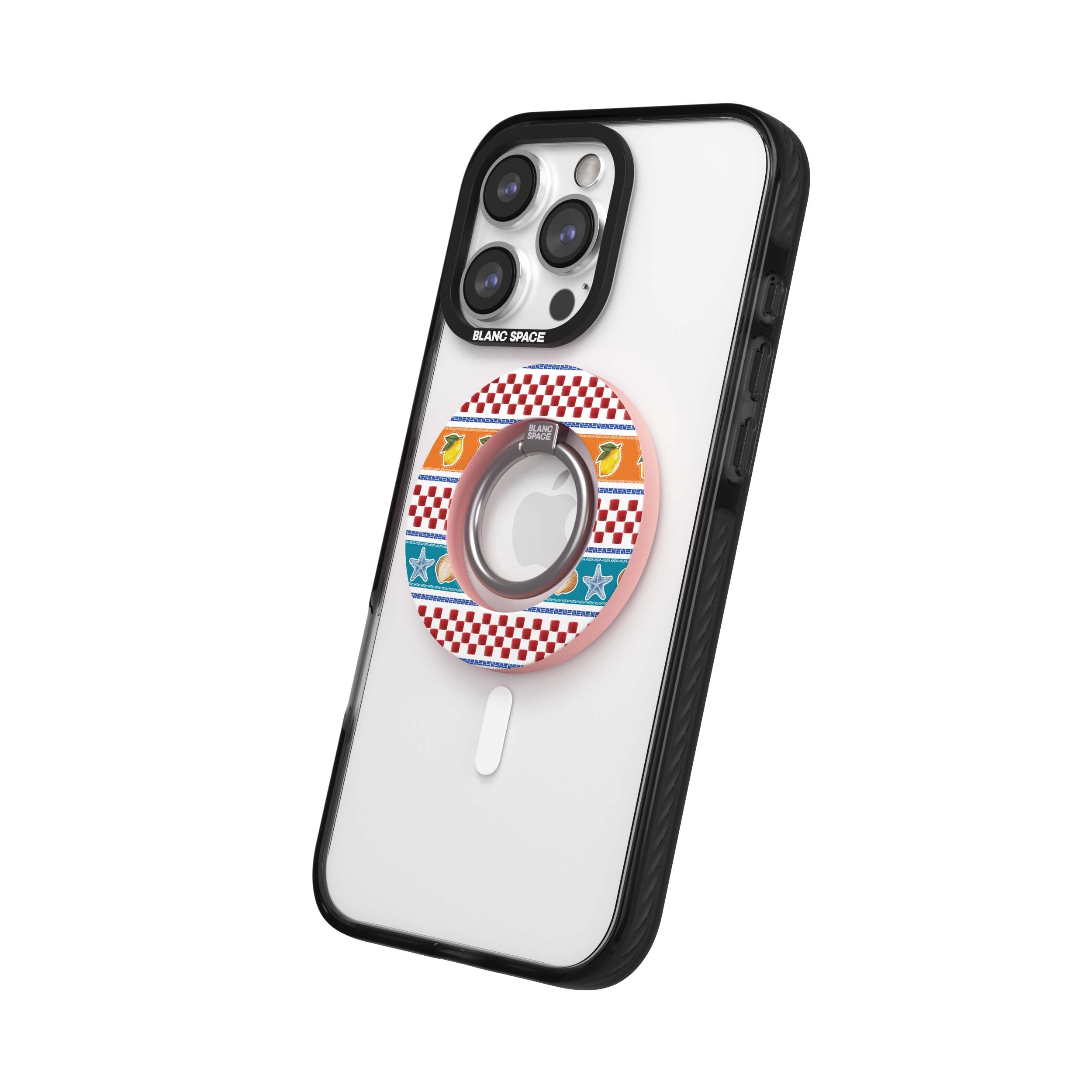 Coastal Italian Check Pattern Magsafe Grip Magsafe Grip Pink