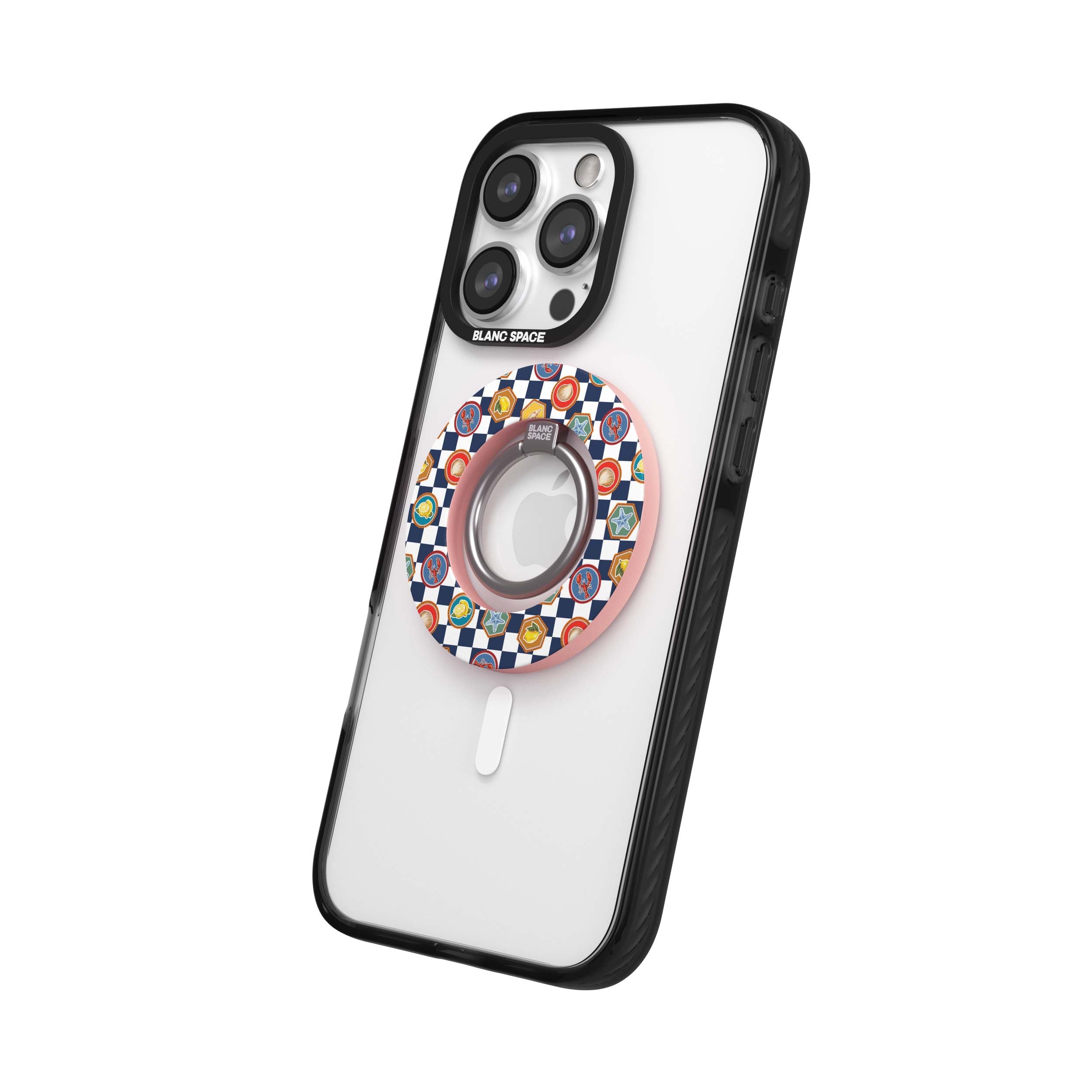 Coastal Italian Check Pattern Magsafe Grip Magsafe Grip Pink