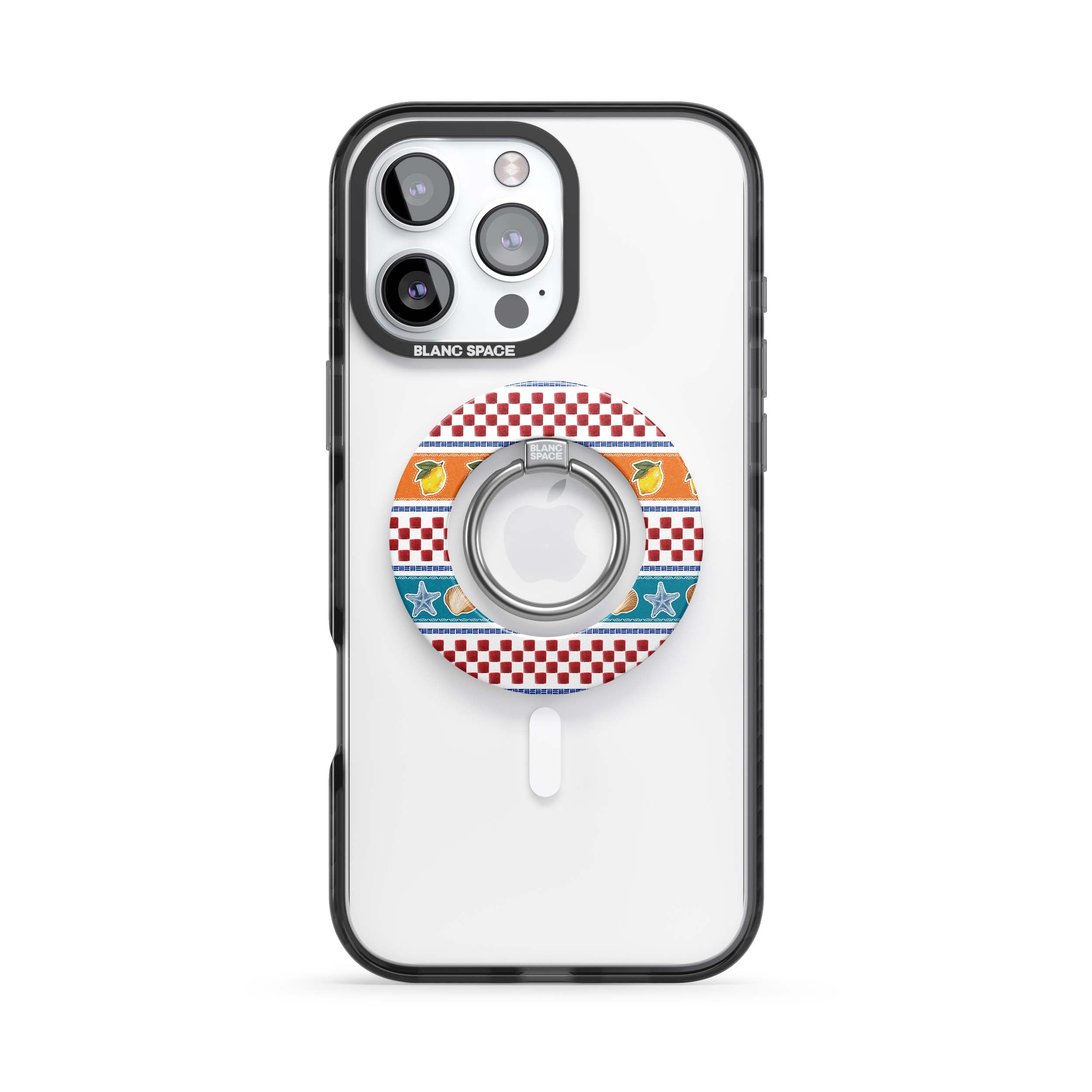 Coastal Italian Check Pattern Magsafe Grip Magsafe Grip White