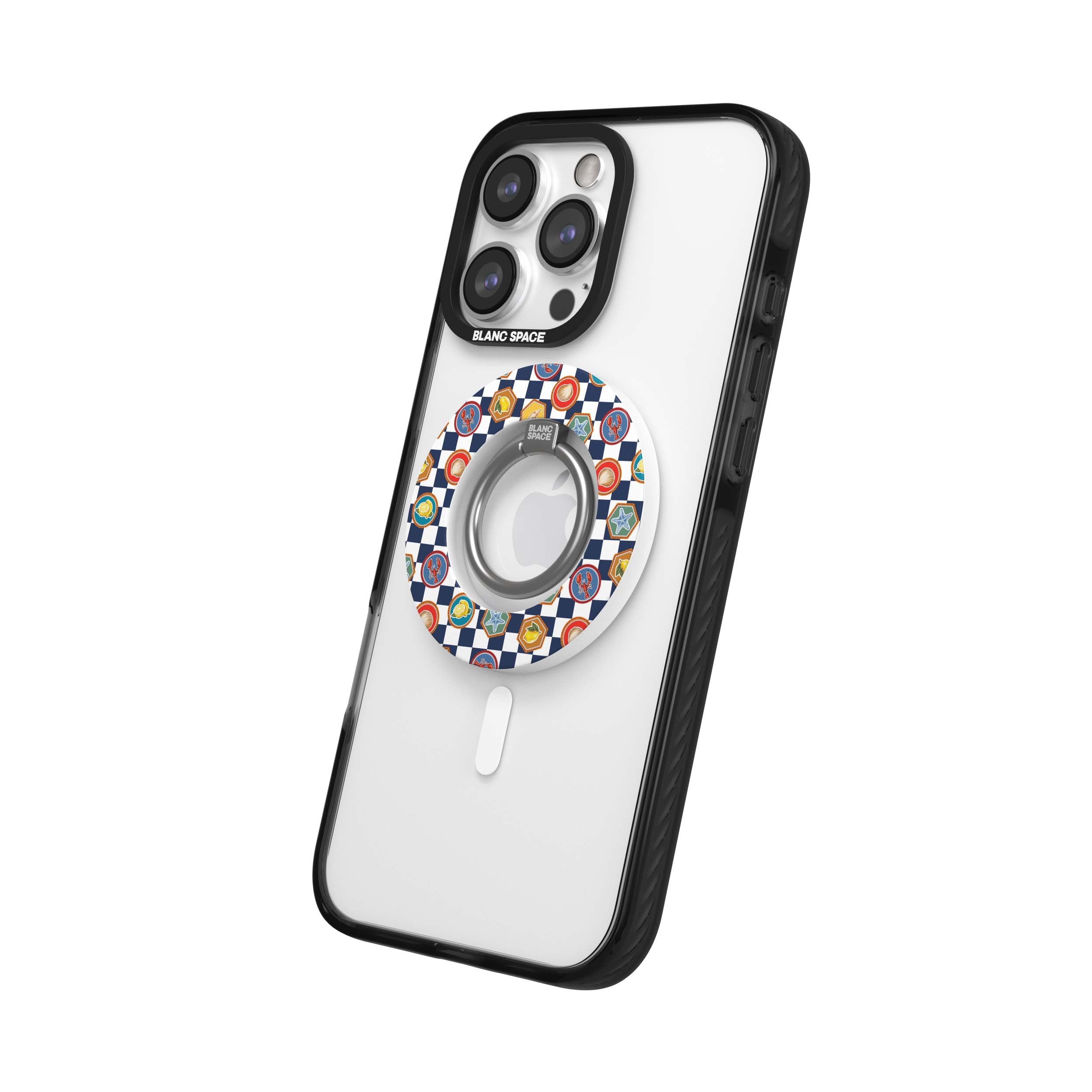 Coastal Italian Check Pattern Magsafe Grip Magsafe Grip White