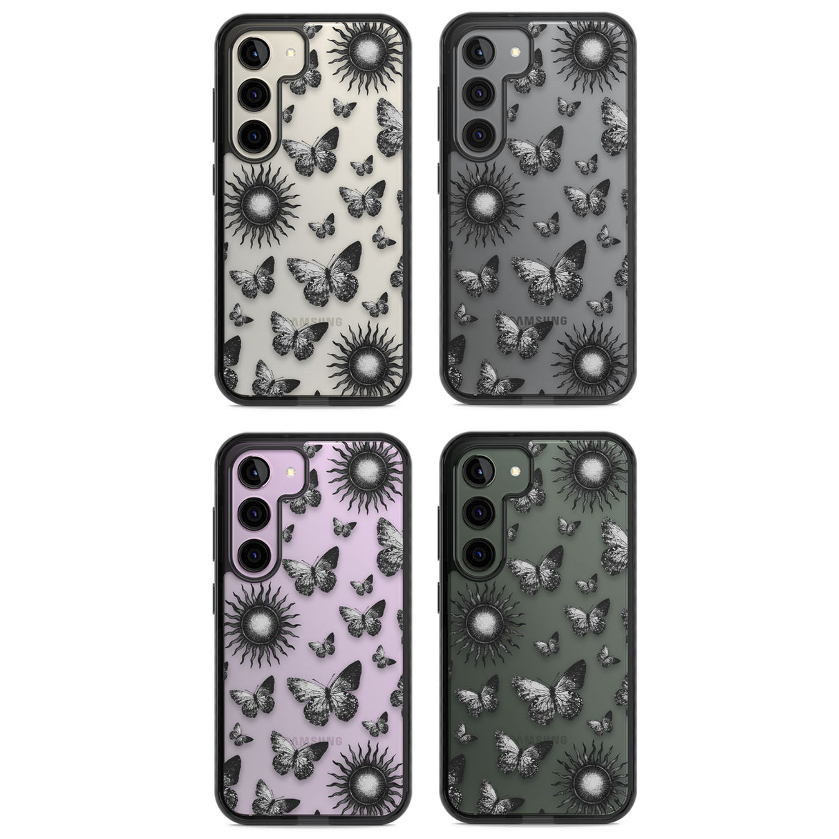 Butterflies & Suns Impact Phone Case for Samsung Galaxy S24, Samsung Galaxy S23, Samsung Galaxy S22