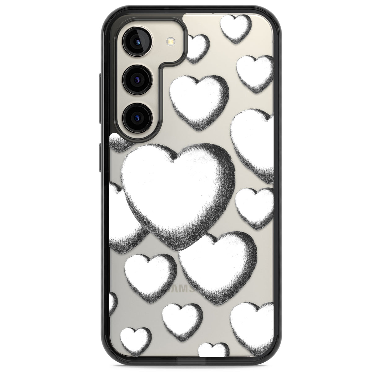 Hand-Drawn Hearts Impact Phone Case for Samsung Galaxy S24, Samsung Galaxy S23, Samsung Galaxy S22