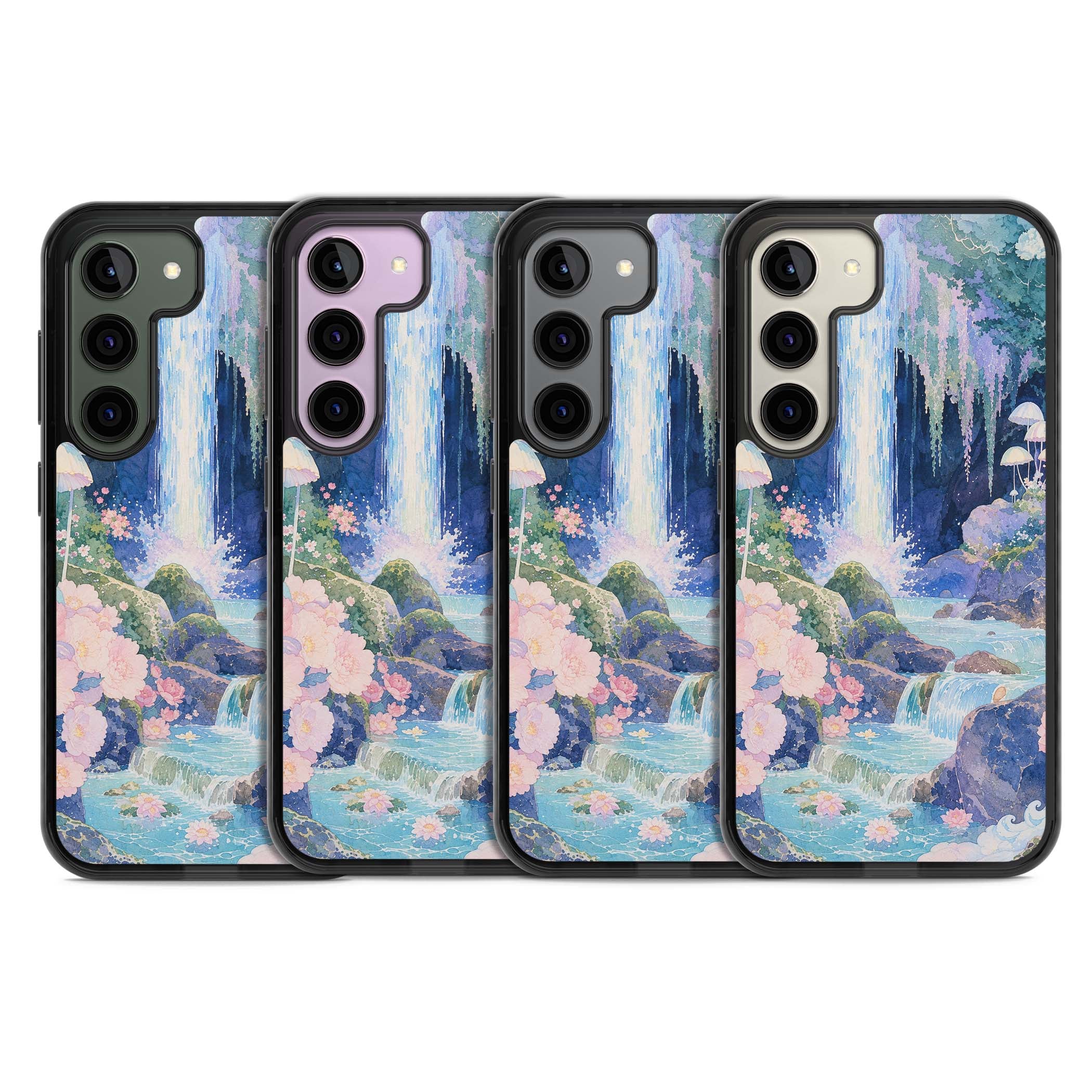 Mystic Waterfall art iPhone case | Black Impact case for Samsung Galaxy S24, Samsung Galaxy S23, Samsung Galaxy S22