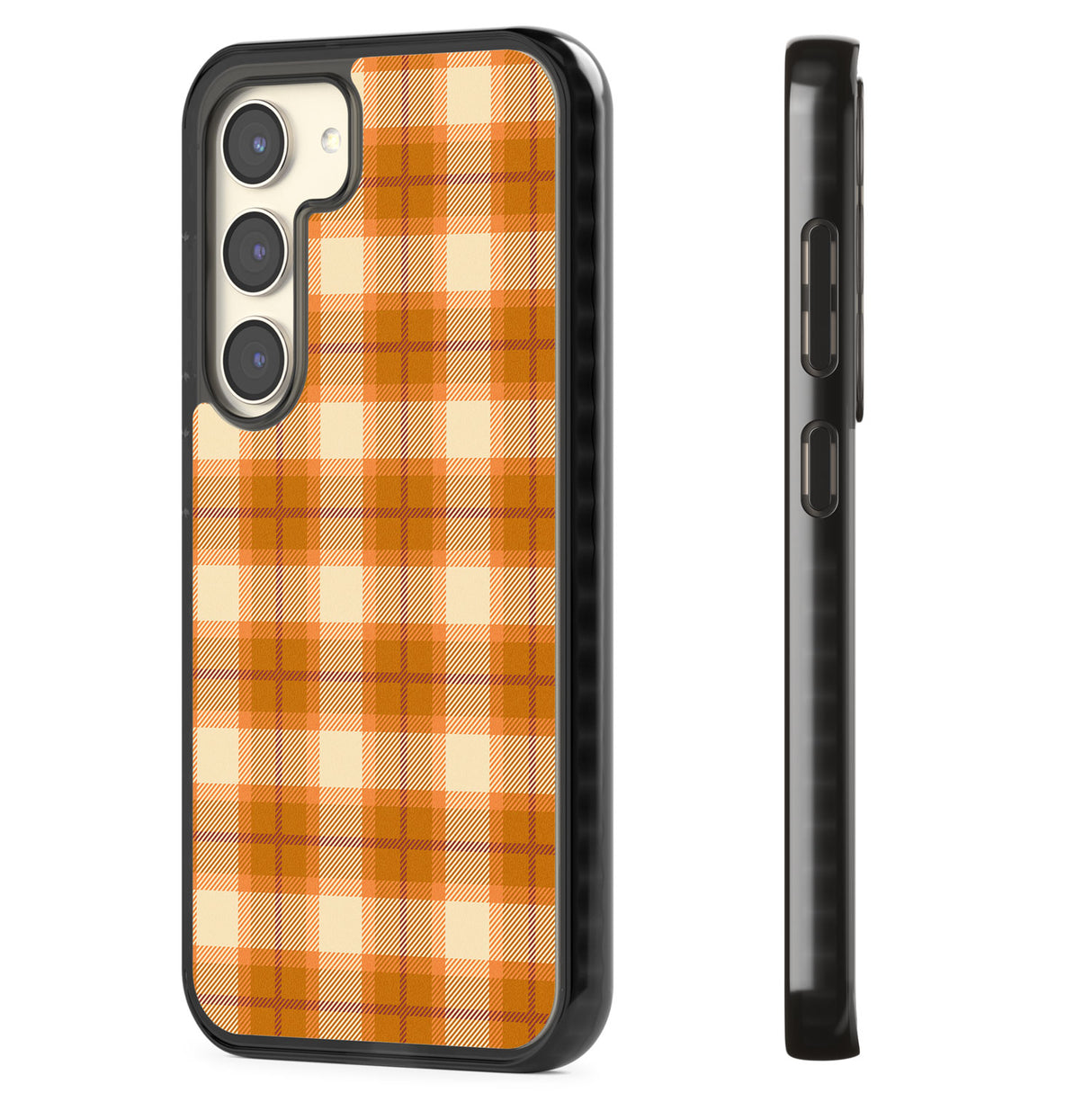 Pumpkin Plaid Impact Phone Case for Samsung Galaxy S24, Samsung Galaxy S23, Samsung Galaxy S22