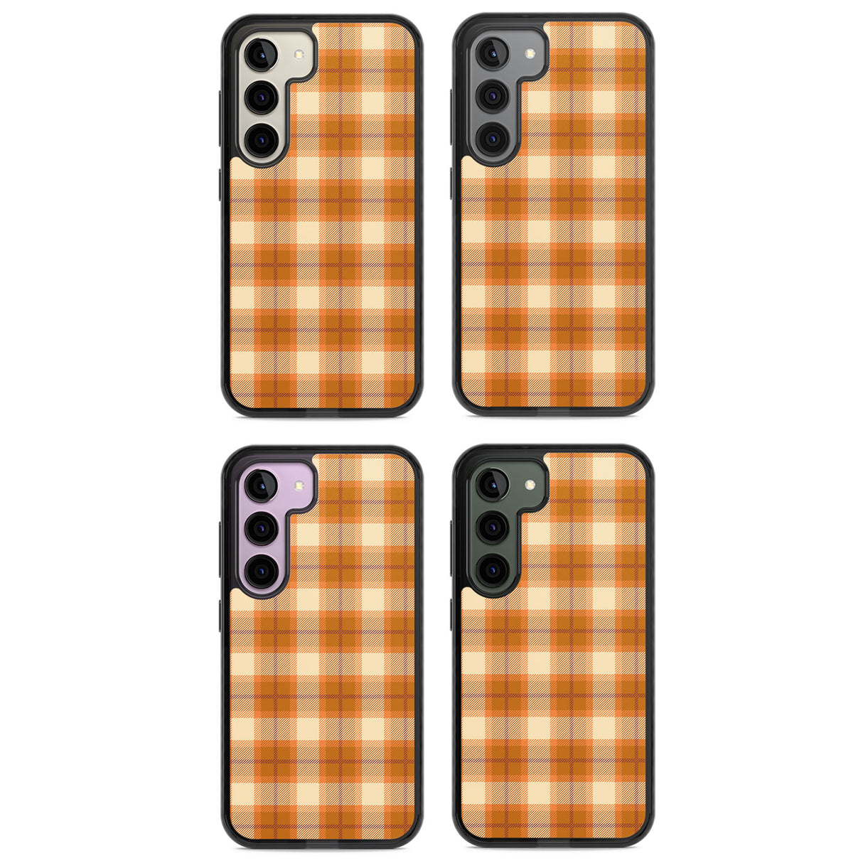 Pumpkin Plaid Impact Phone Case for Samsung Galaxy S24, Samsung Galaxy S23, Samsung Galaxy S22