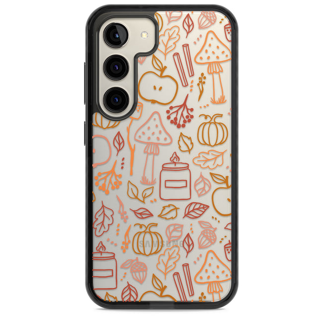 Autumn Line Pattern Impact Phone Case for Samsung Galaxy S24, Samsung Galaxy S23, Samsung Galaxy S22