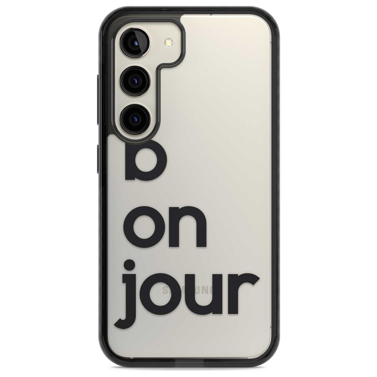 Bonjour Phone Case Samsung S22 / Black Impact Case,Samsung S23 / Black Impact Case Blanc Space