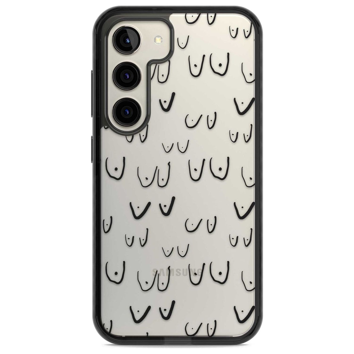 Free the boob (Black) Phone Case Samsung S22 / Black Impact Case,Samsung S23 / Black Impact Case Blanc Space