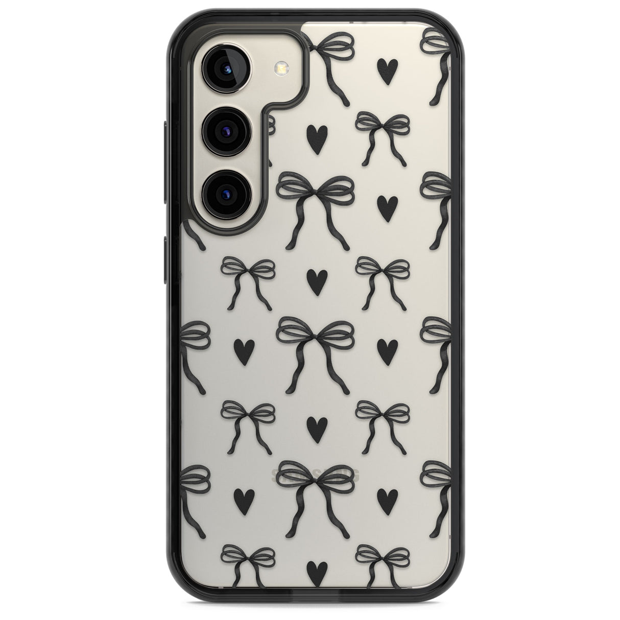 Black Bows & Hearts Impact Phone Case for Samsung Galaxy S24, Samsung Galaxy S23, Samsung Galaxy S22