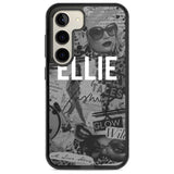 Personalised Grey Scale Fashion Collage Custom Phone Case Samsung S22 / Black Impact Case,Samsung S23 / Black Impact Case Blanc Space