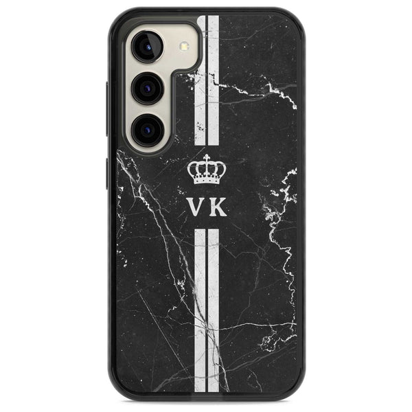 Personalised Black Marble Stripe Initials