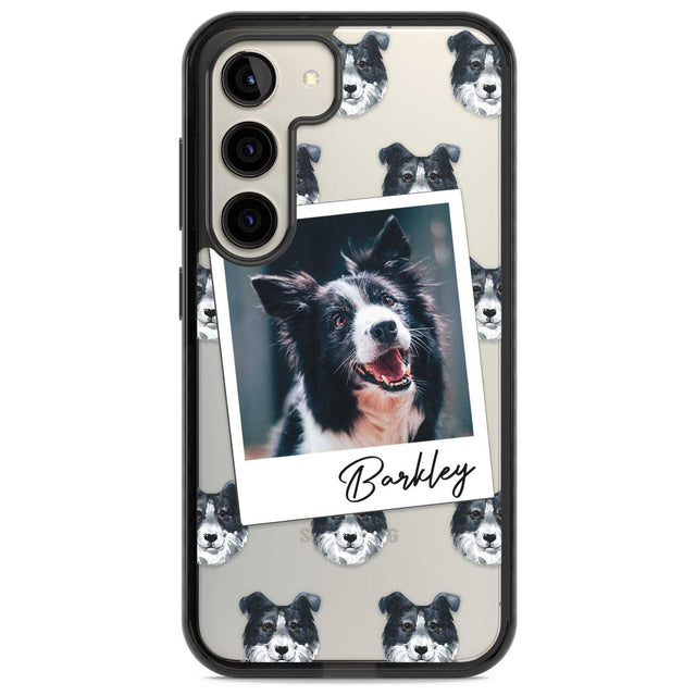 Personalised Border Collie - Dog Photo Custom Phone Case Samsung S22 / Black Impact Case,Samsung S23 / Black Impact Case Blanc Space