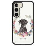 Personalised Black Lab Watercolour Dog Portrait Custom Phone Case Samsung S22 / Black Impact Case,Samsung S23 / Black Impact Case Blanc Space