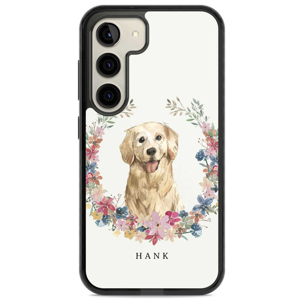 Personalised Golden Retriever Floral Portrait