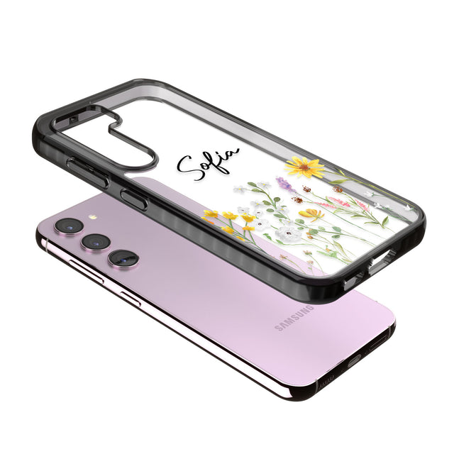 Personalised April Wildfowers Impact Phone Case for Samsung Galaxy S24, Samsung Galaxy S23, Samsung Galaxy S22