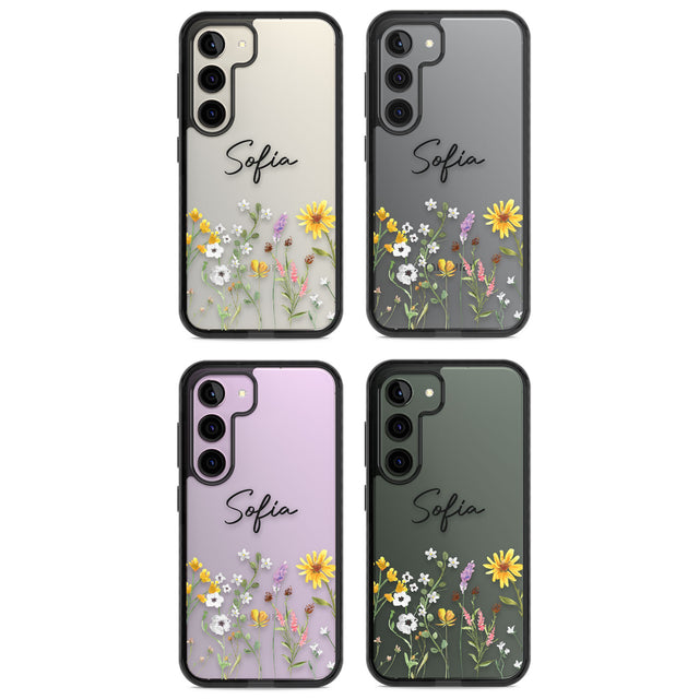 Personalised April Wildfowers Impact Phone Case for Samsung Galaxy S24, Samsung Galaxy S23, Samsung Galaxy S22