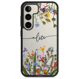 Personalised Wildflower Floral Custom Phone Case Samsung S22 / Black Impact Case,Samsung S23 / Black Impact Case Blanc Space