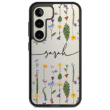 Personalised Wildflower Floral Custom Phone Case Samsung S22 / Black Impact Case,Samsung S23 / Black Impact Case Blanc Space