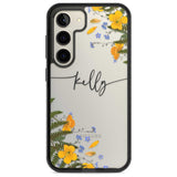 Personalised Ferns & Wildflowers Custom Phone Case Samsung S22 / Black Impact Case,Samsung S23 / Black Impact Case Blanc Space